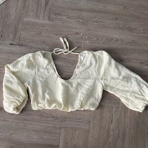 Lush Ivory/Yellow Textured Blouse